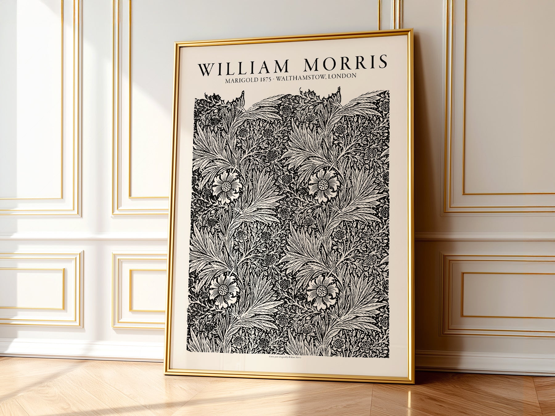 William Morris Marigold 1875 print on 100% Cotton Matte Paper – texture detail