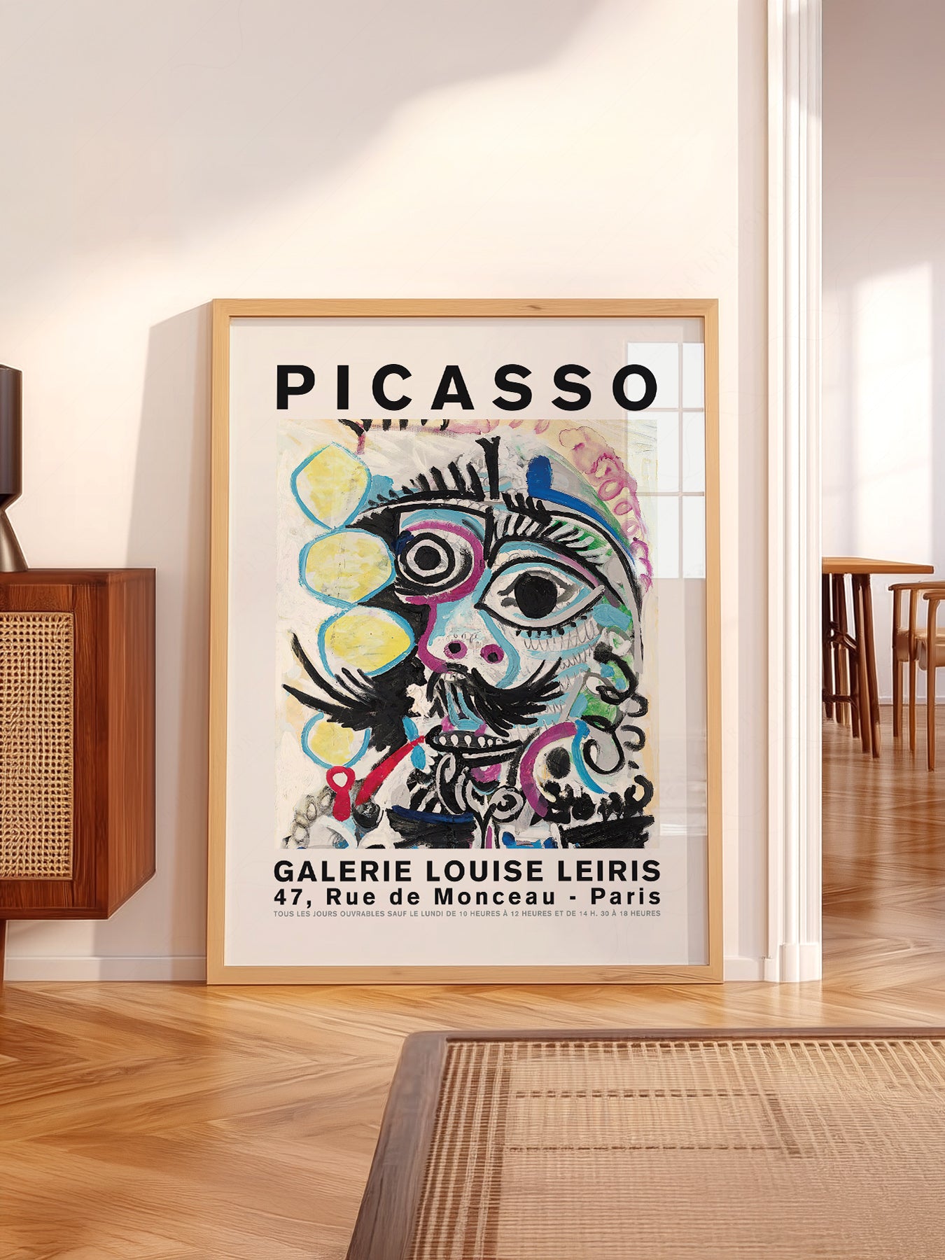 Pablo Picasso wall art in a cozy home study or reading room