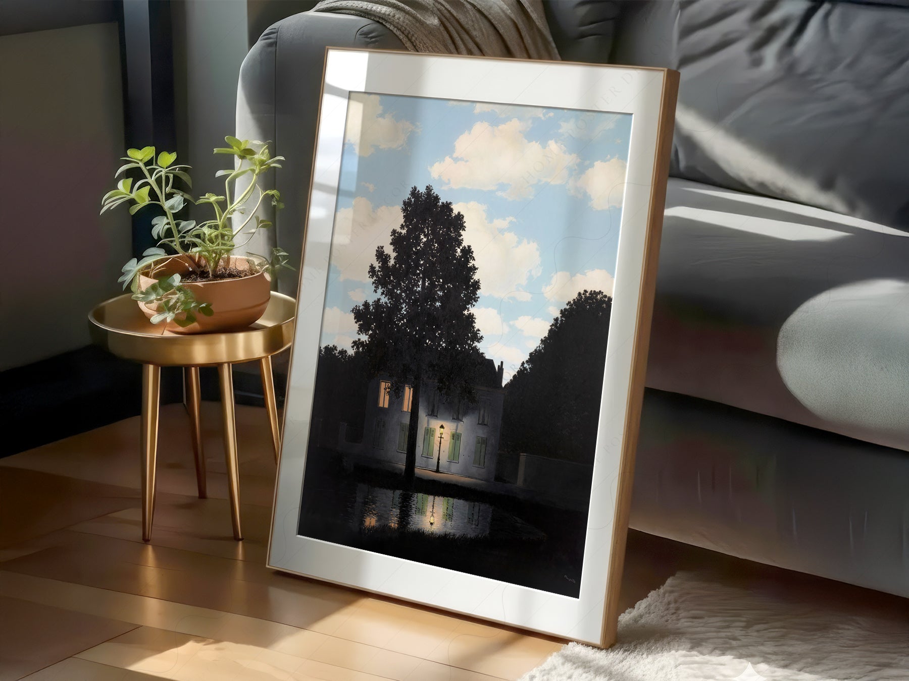 Gallery wall featuring René Magritte Empire of Light fine art print