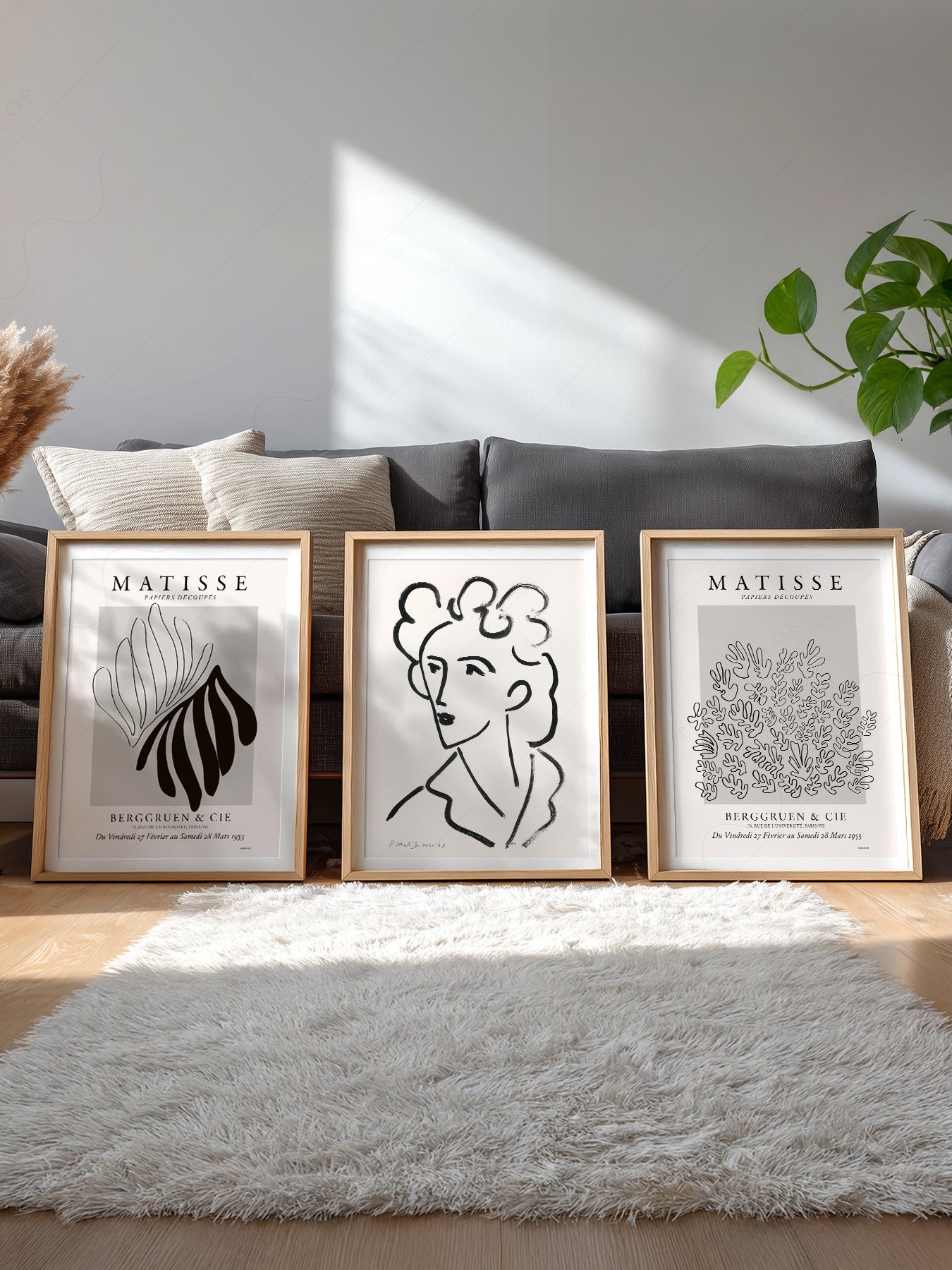 Gallery wall featuring Henri Matisse Gallery Wall Set of 3 fine art print