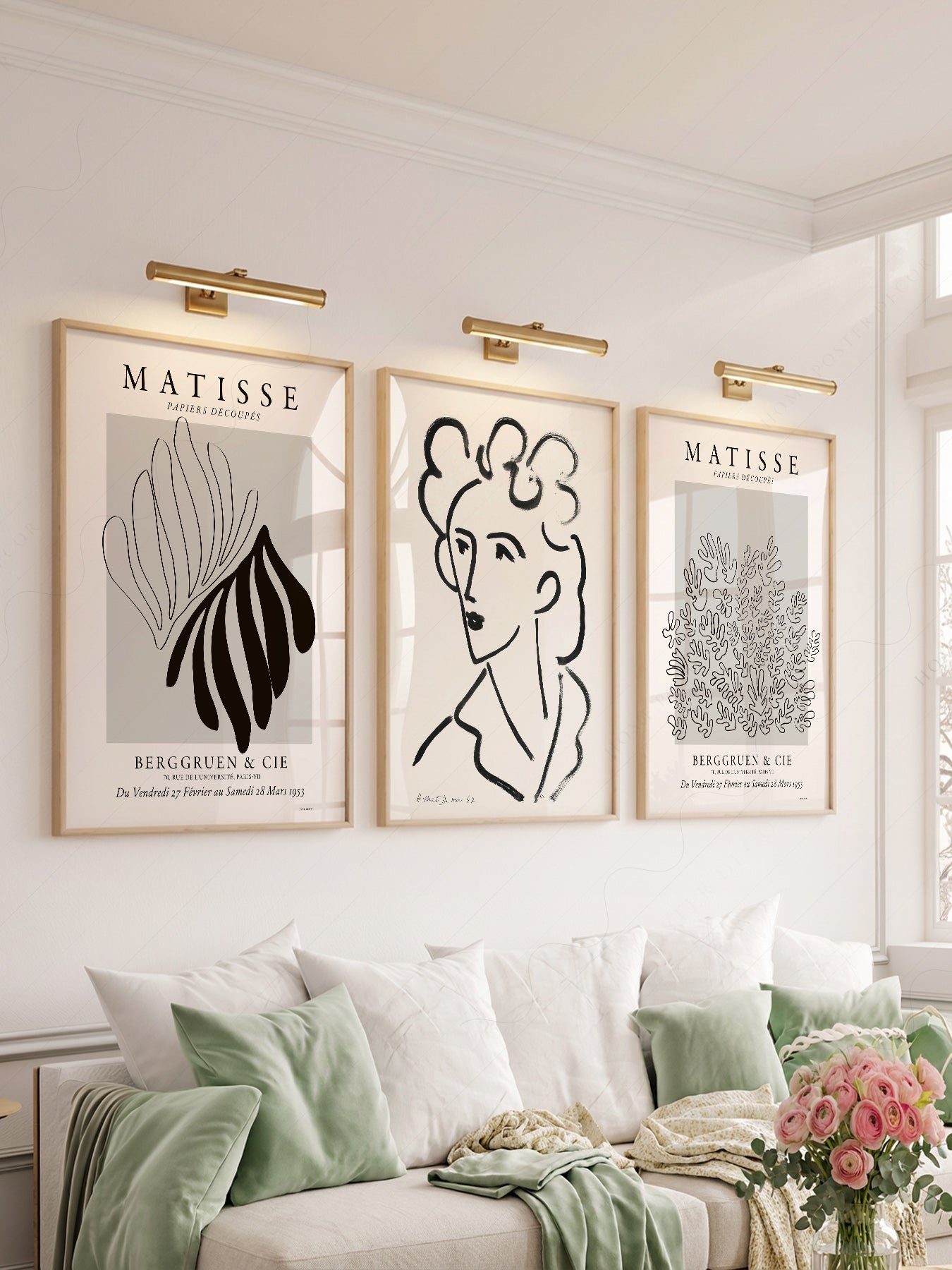 Close-up of Henri Matisse Gallery Wall Set of 3 archival print on Premium Matte Paper