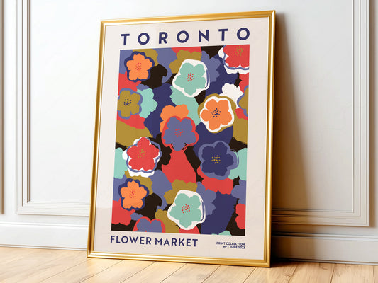 Flower Market Toronto, Famous City Poster, Travel Gift Idea, Floral Wall Art