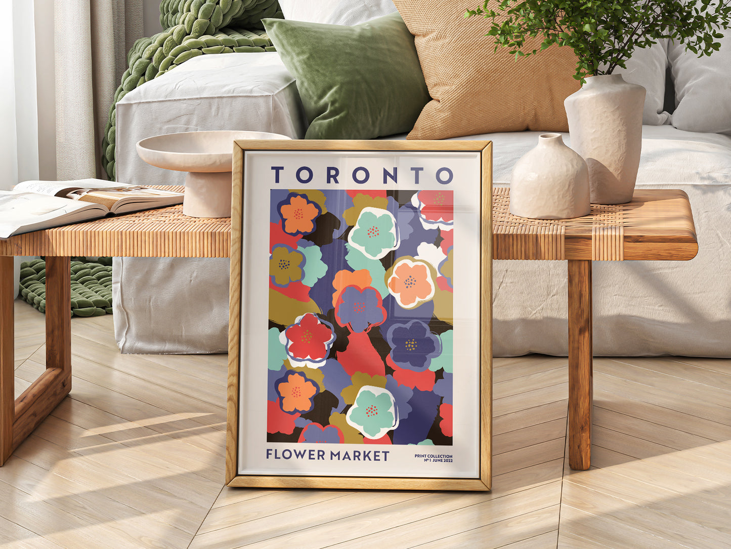 Flower Market Toronto, Famous City Poster, Travel Gift Idea, Floral Wall Art