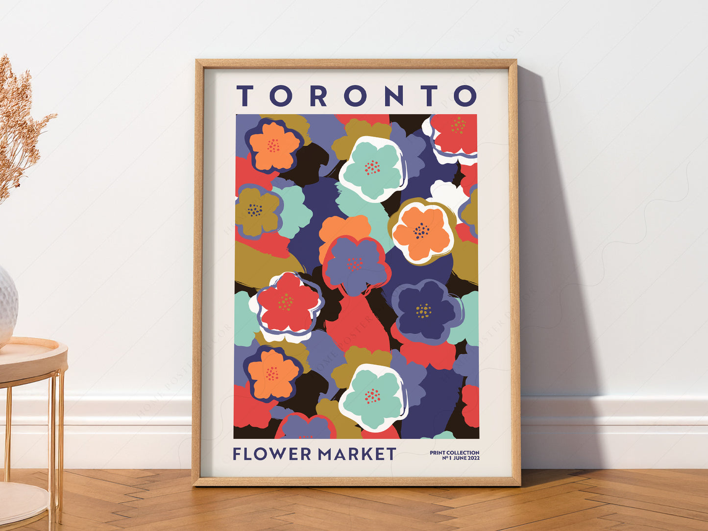 Flower Market Toronto, Famous City Poster, Travel Gift Idea, Floral Wall Art