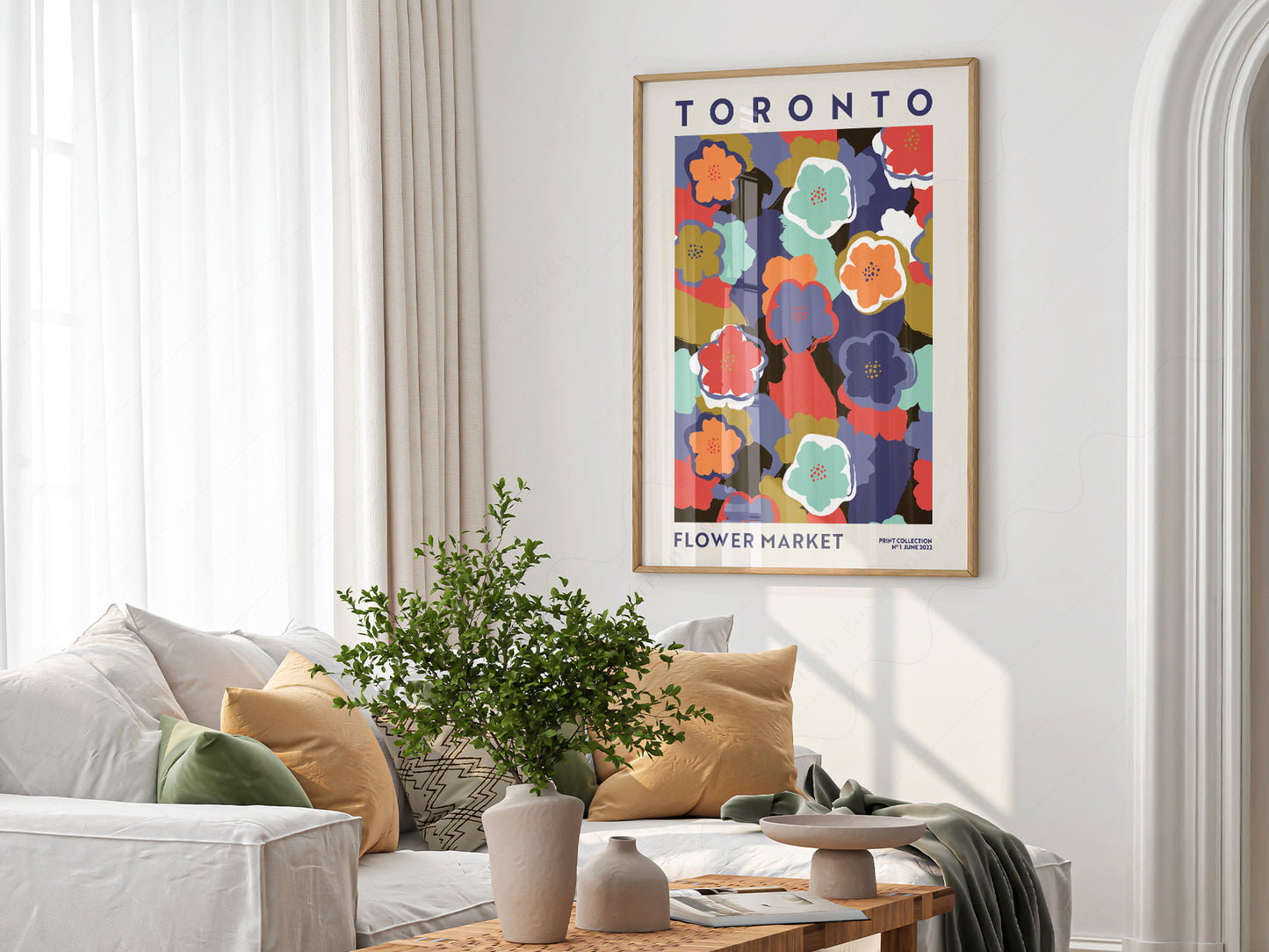 Flower Market Toronto, Famous City Poster, Travel Gift Idea, Floral Wall Art