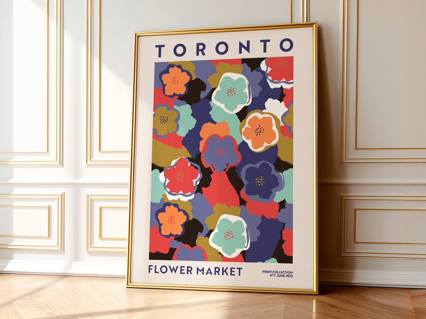 Flower Market Toronto, Famous City Poster, Travel Gift Idea, Floral Wall Art