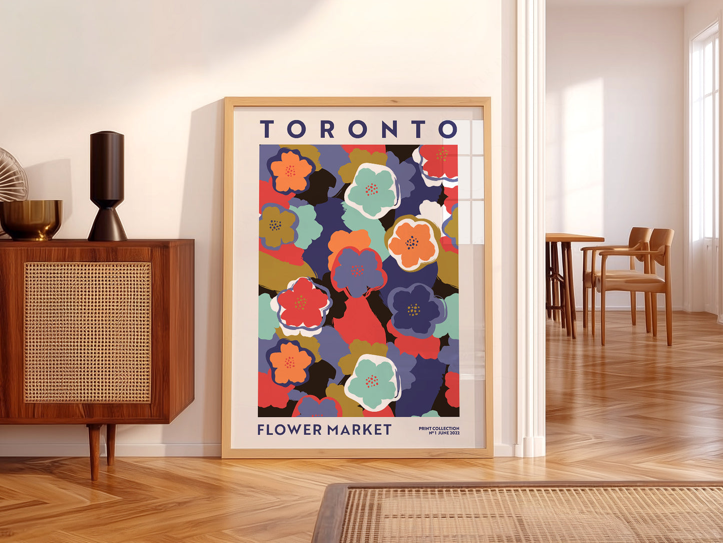 Flower Market Toronto, Famous City Poster, Travel Gift Idea, Floral Wall Art
