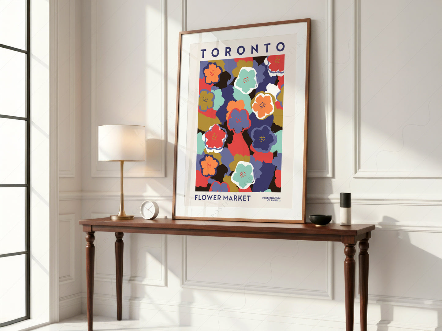 Flower Market Toronto, Famous City Poster, Travel Gift Idea, Floral Wall Art