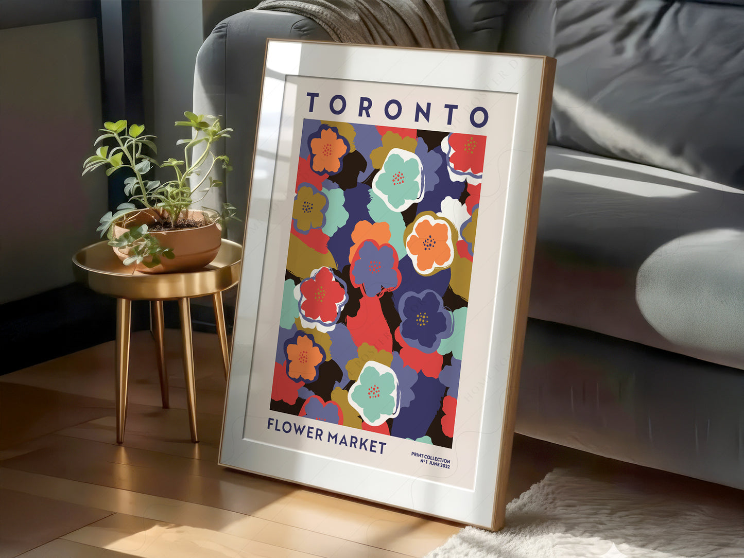 Flower Market Toronto, Famous City Poster, Travel Gift Idea, Floral Wall Art