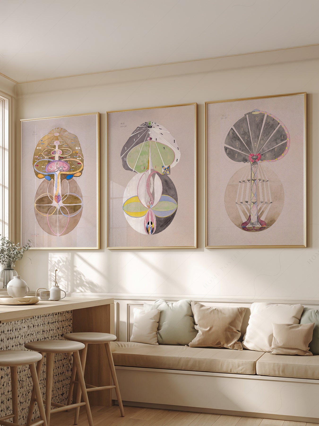 Hilma af Klint The Ten Largest Set of 3 Prints – fine art print wall decor