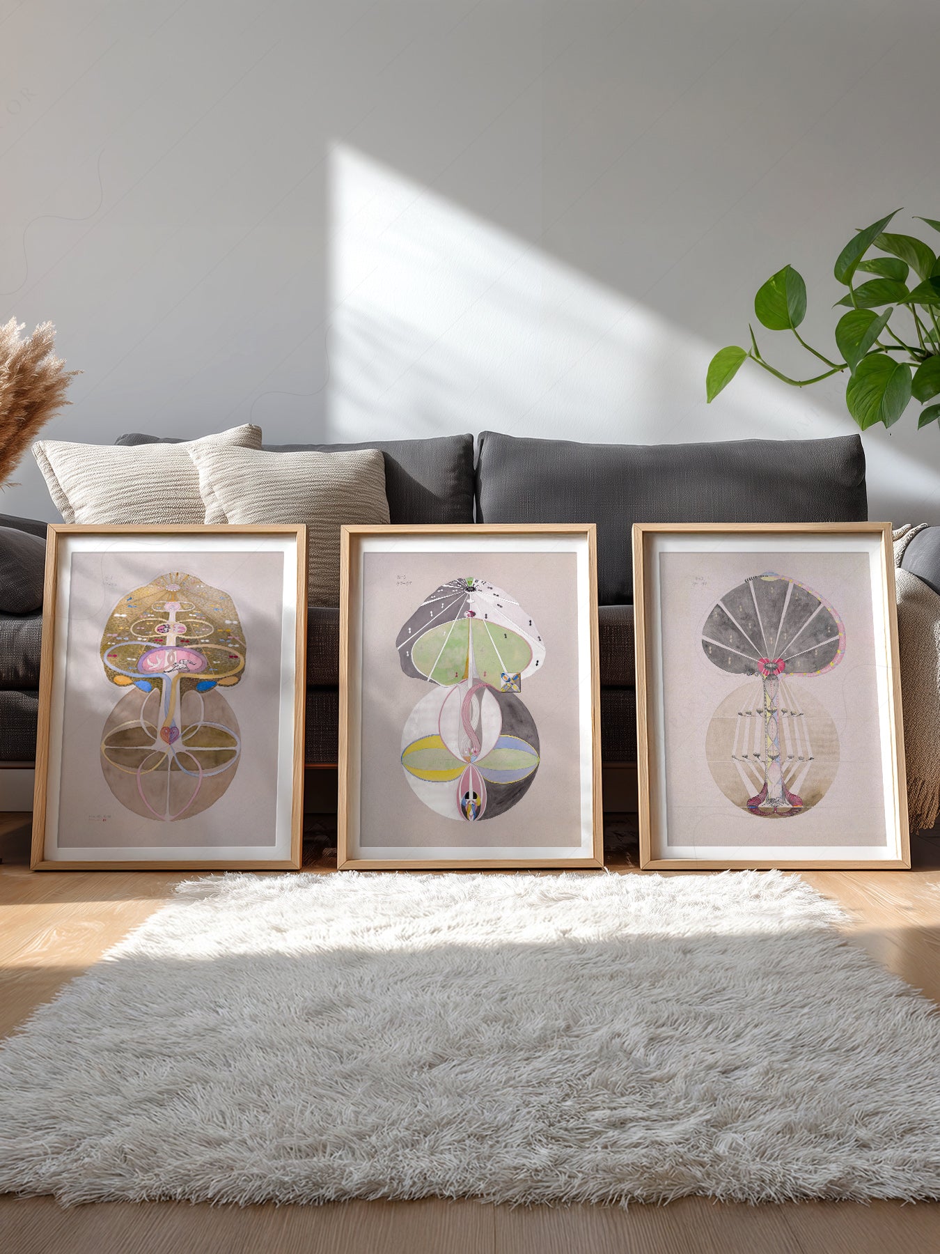 Hilma af Klint The Ten Largest Set of 3 Prints – gallery wall art poster