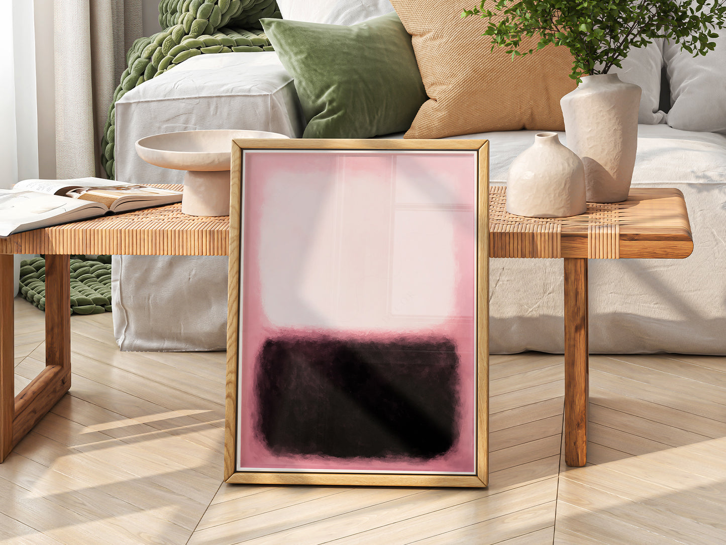 Close-up of Mark Rothko Pink and Black Untitled archival print on Premium Matte Paper