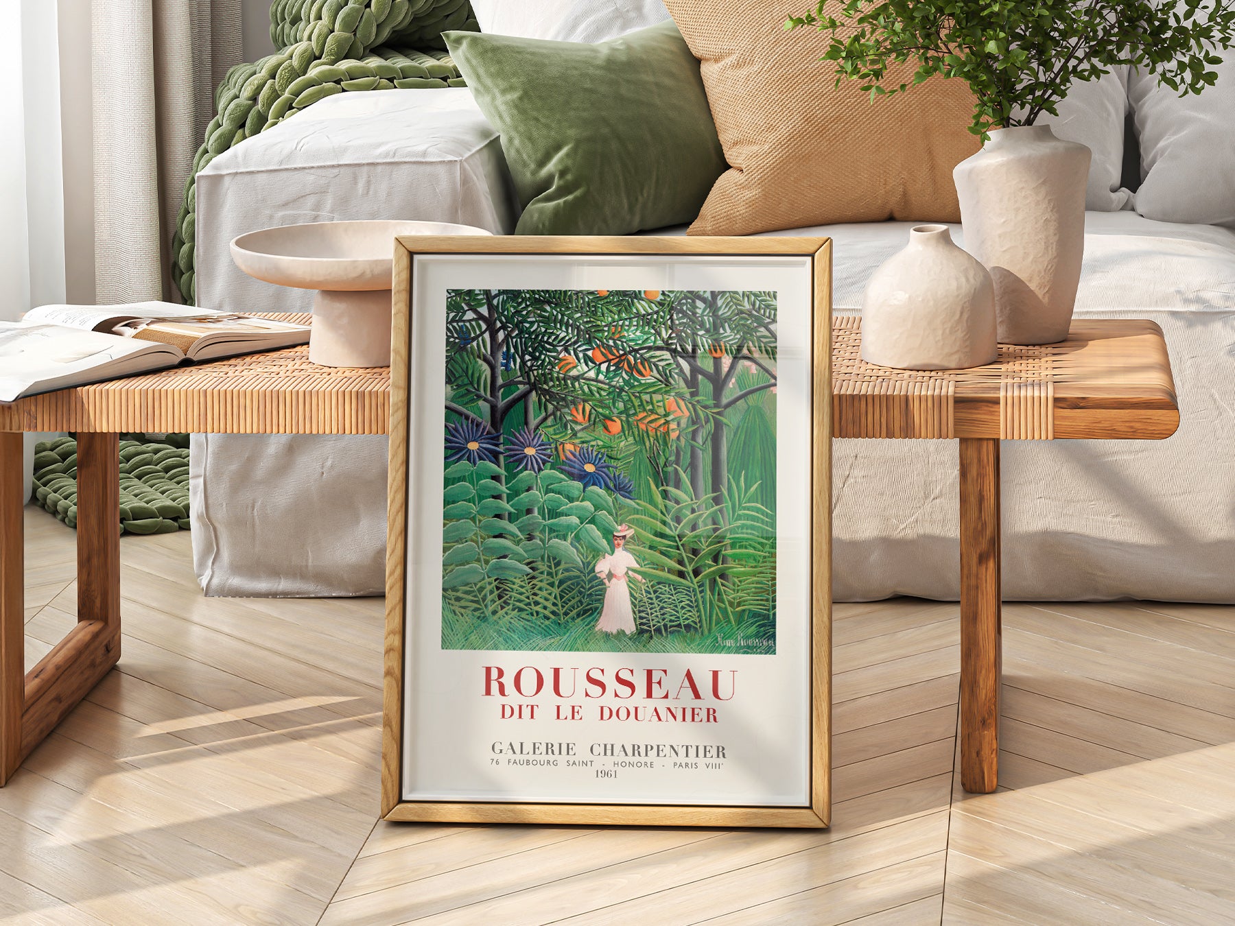 Close-up of Henri Rousseau Woman Walking in an archival print on Premium Matte Paper