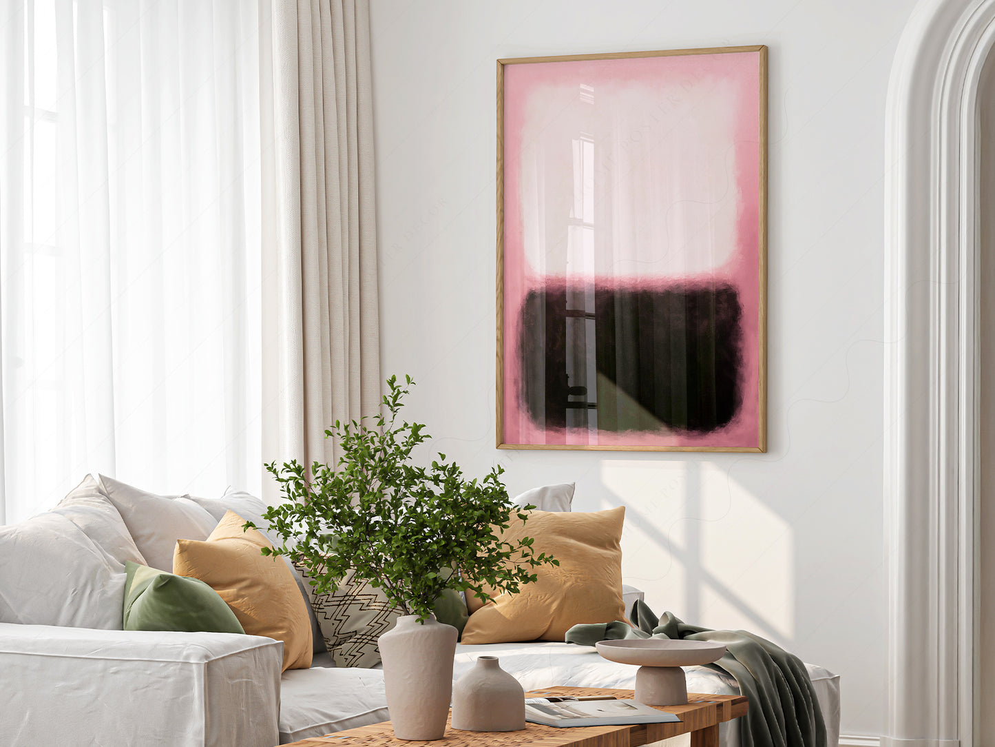 Multiple size options for Mark Rothko Pink and Black Untitled wall art print display