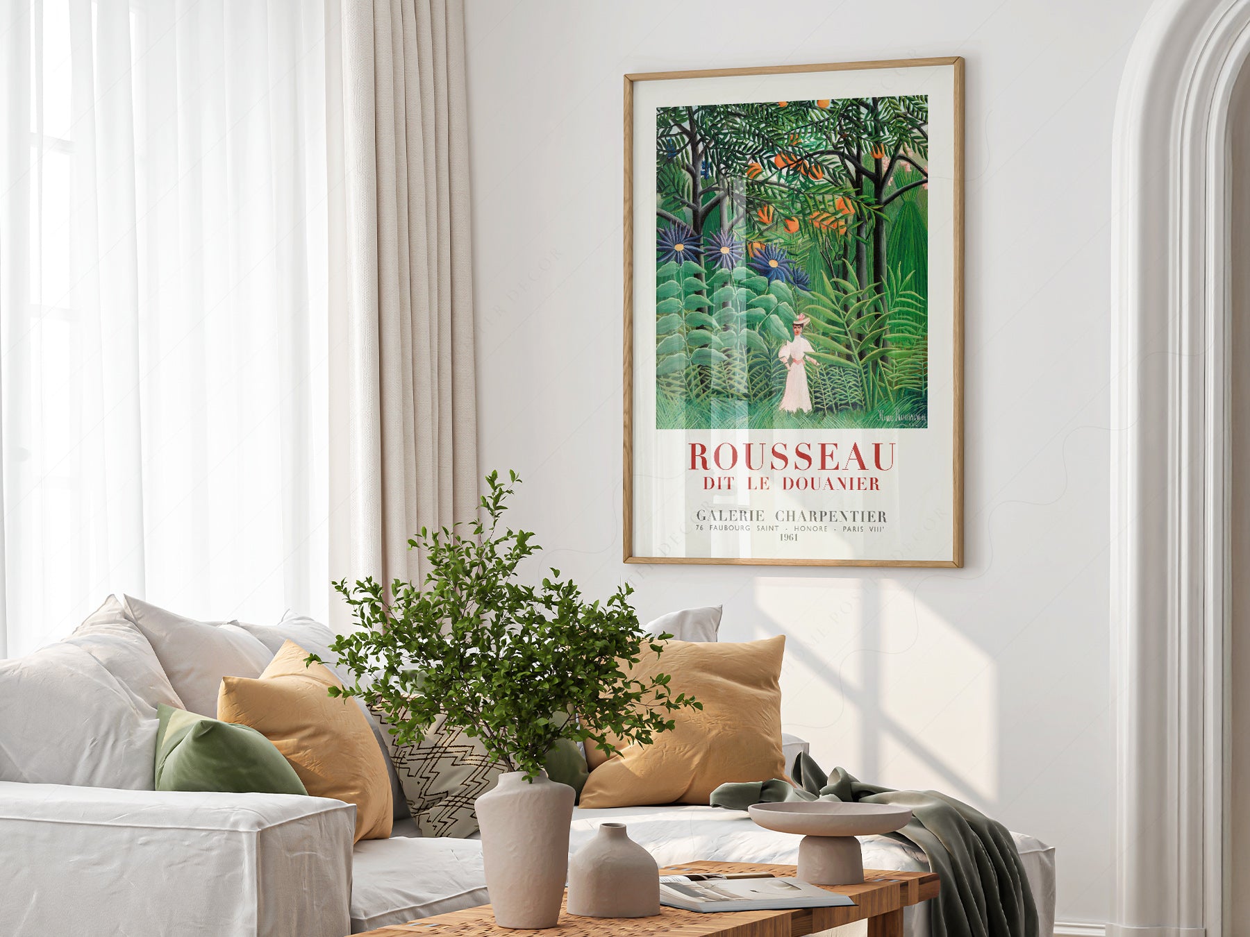 Multiple size options for Henri Rousseau Woman Walking in an wall art print display