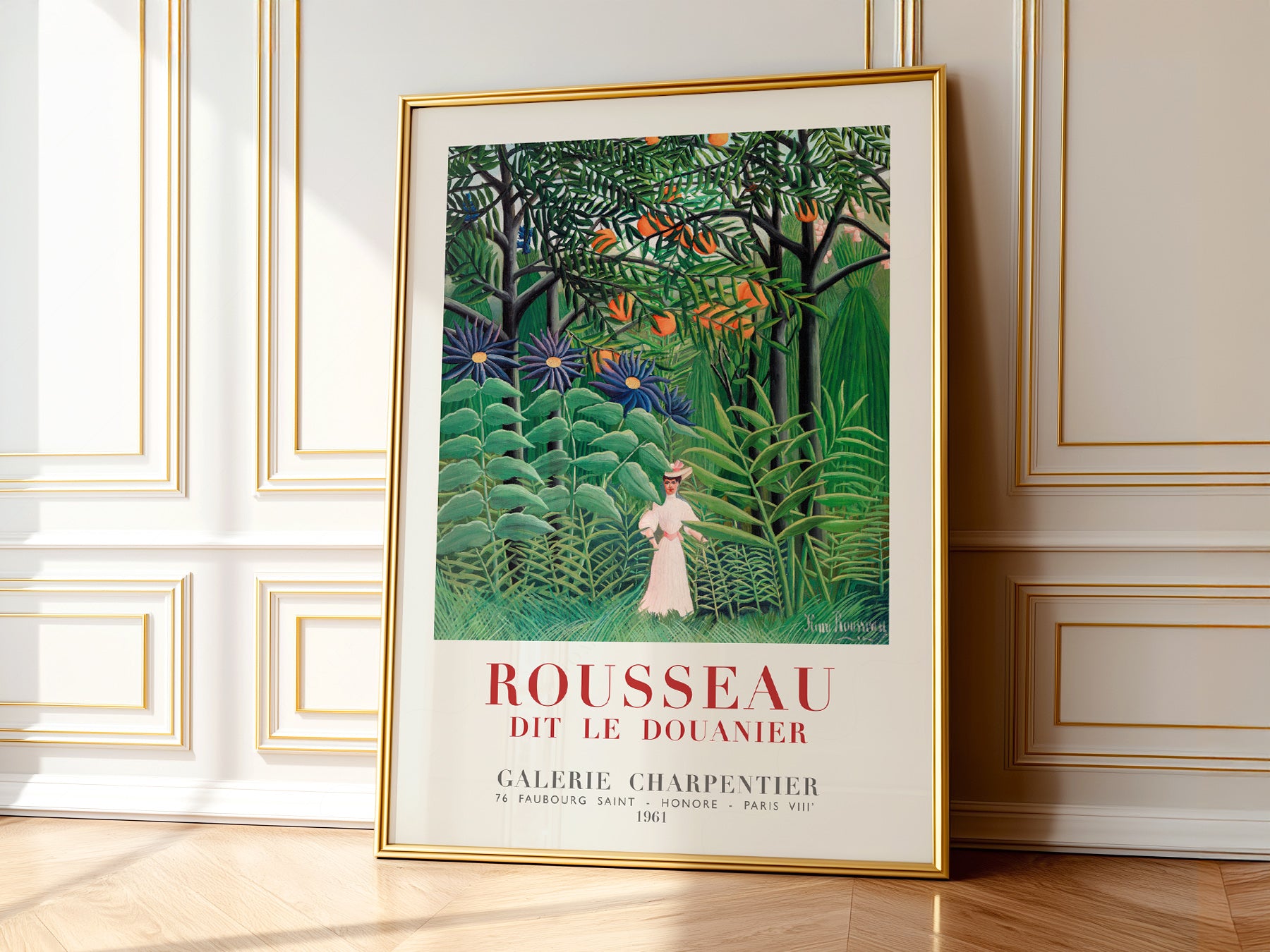 Henri Rousseau Woman Walking in an print on 100% Cotton Matte Paper – texture detail