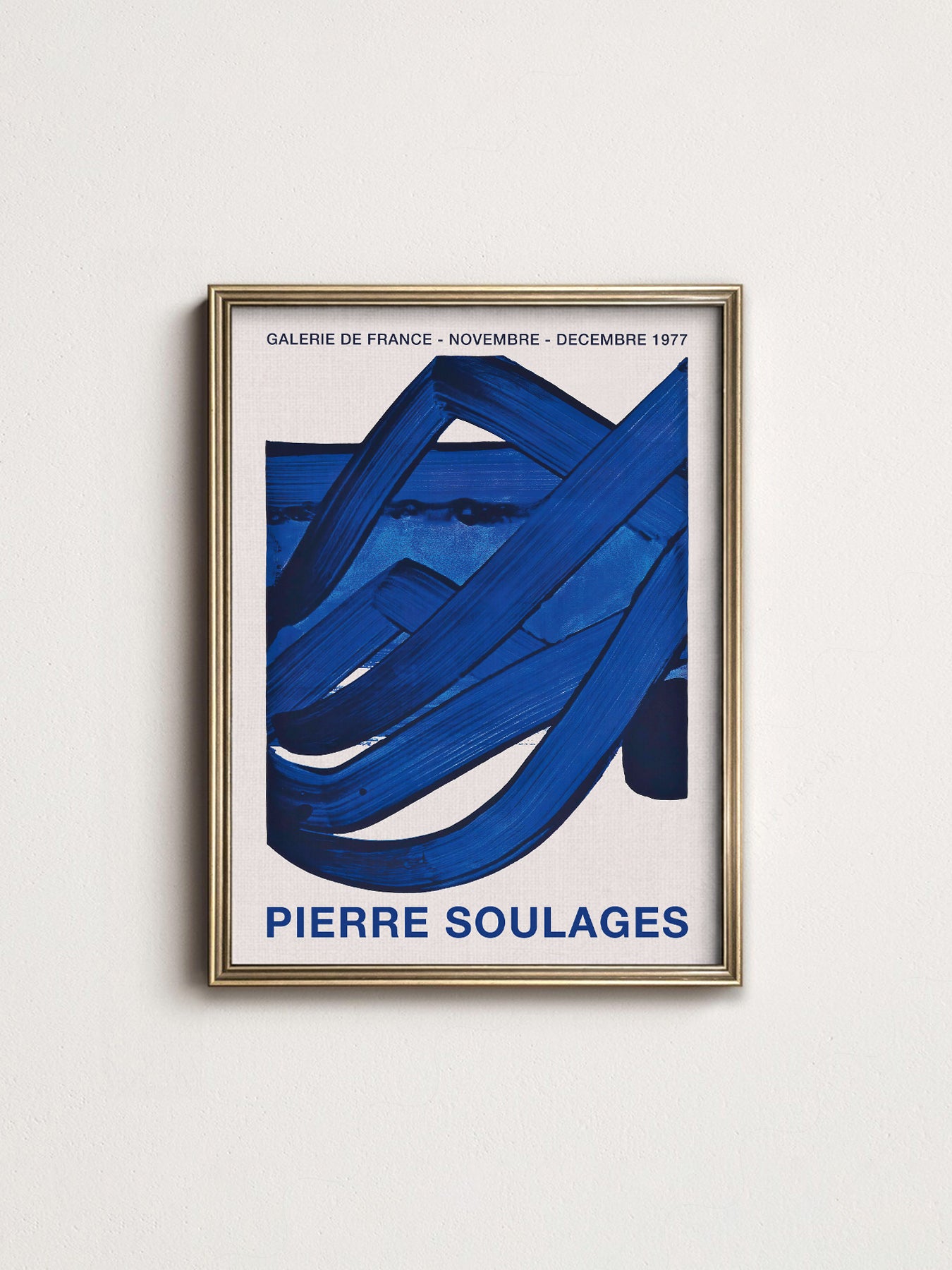 Pierre Soulages Galerie de France 1977 Exhibition Print – Modern Wall Art