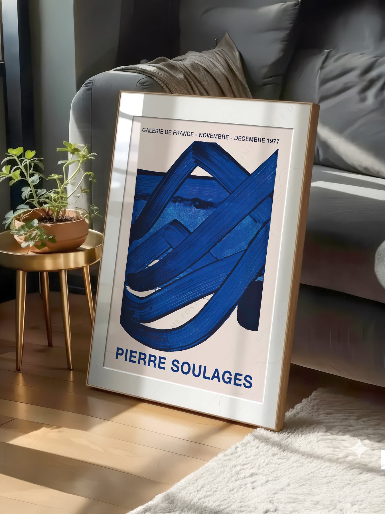 Pierre Soulages Galerie de France 1977 Exhibition Print – Modern Wall Art
