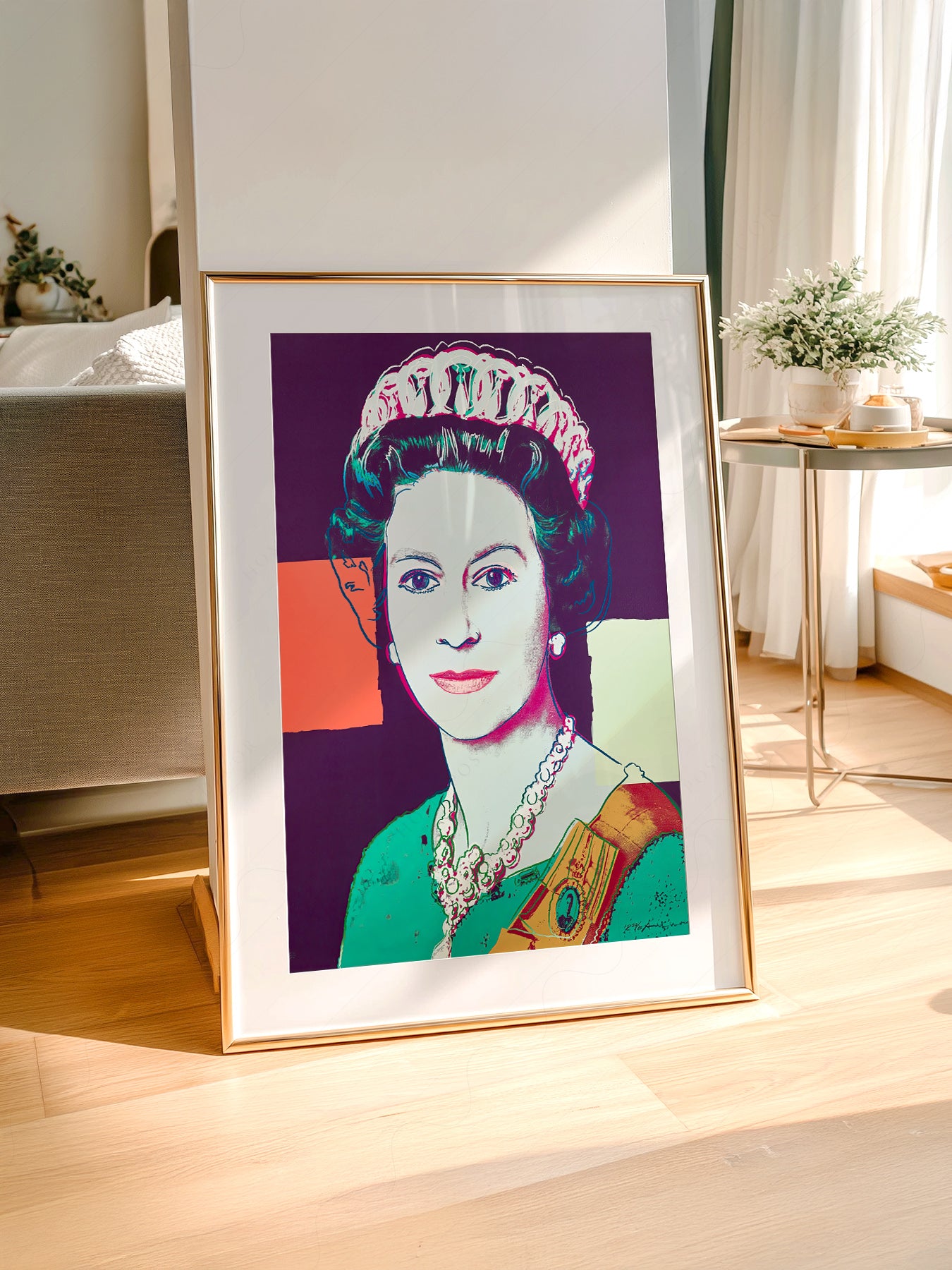 Andy Warhol art print styled in a Scandinavian bedroom
