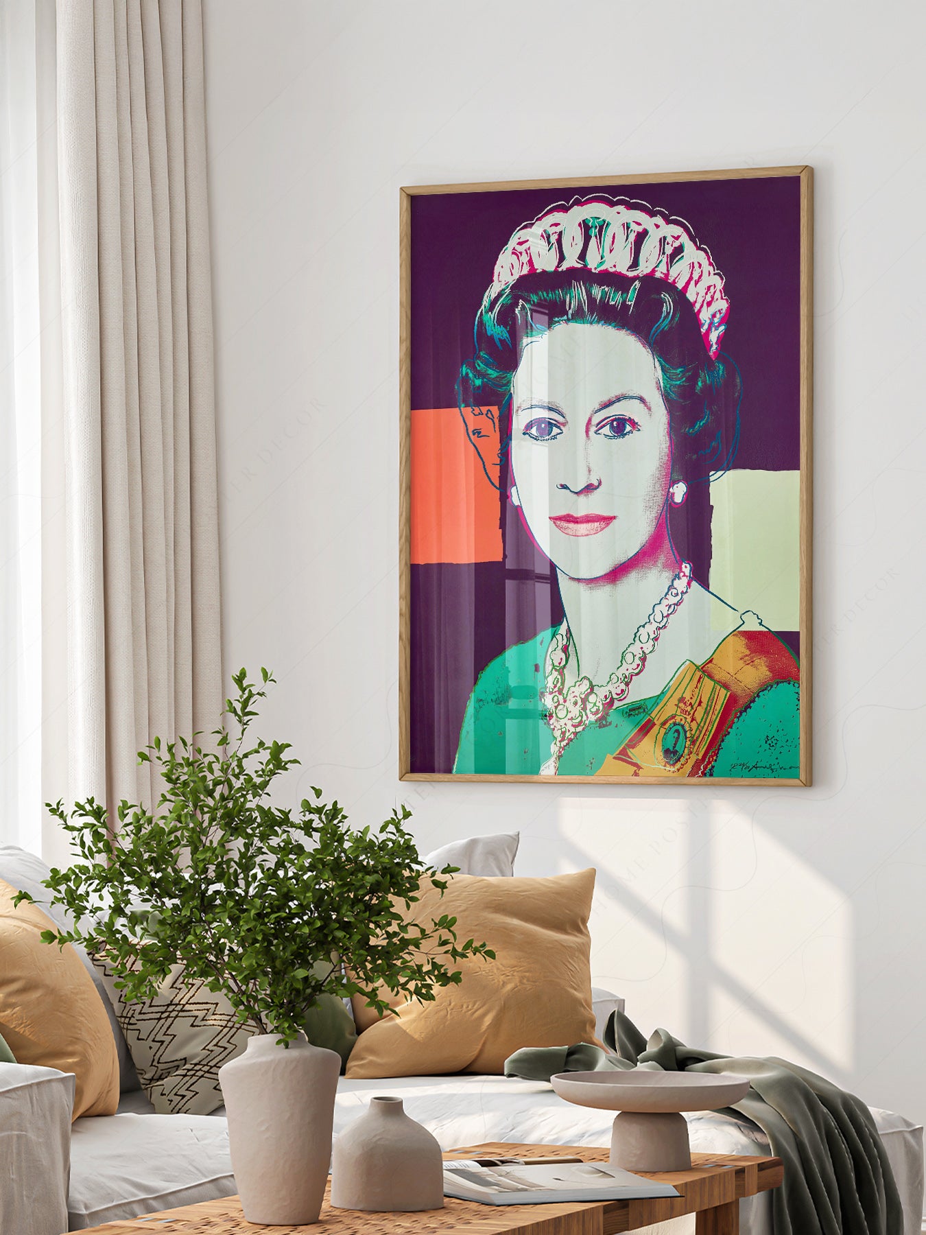 Close-up of Andy Warhol Queen Elizabeth II Pop archival print on Premium Matte Paper