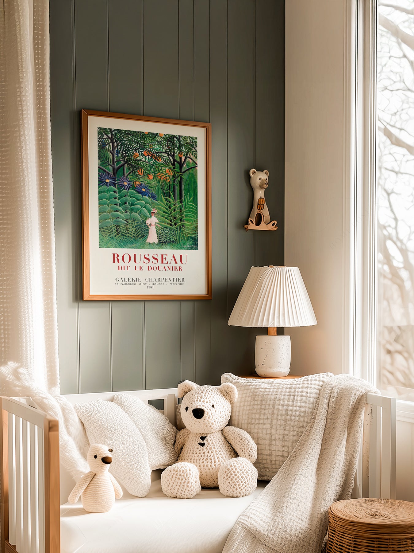 Henri Rousseau Woman Walking in an in a light-filled Japandi-inspired living space