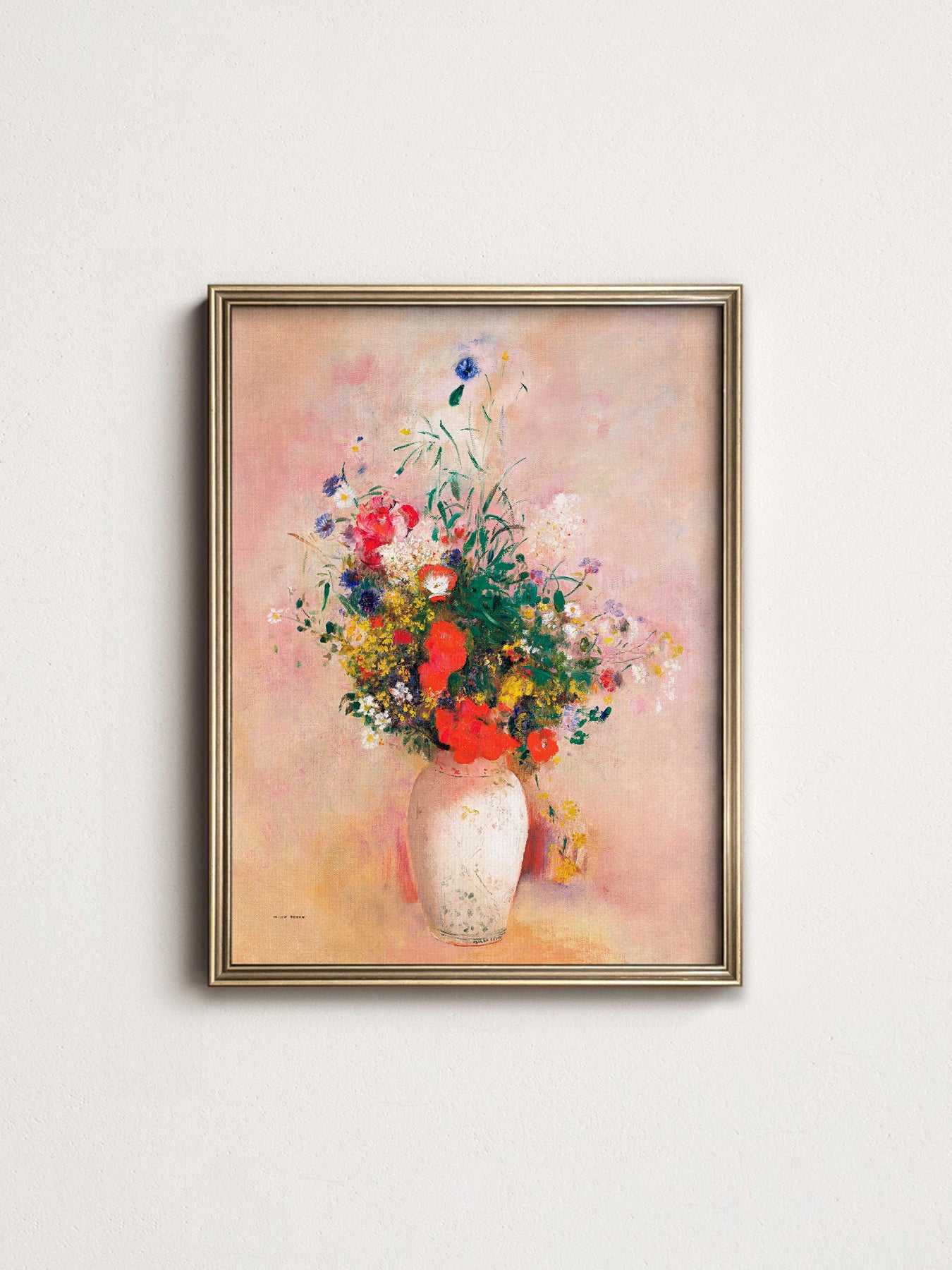 Odilon Redon Flowers in Vase Art Print – Vintage Botanical Wall Art