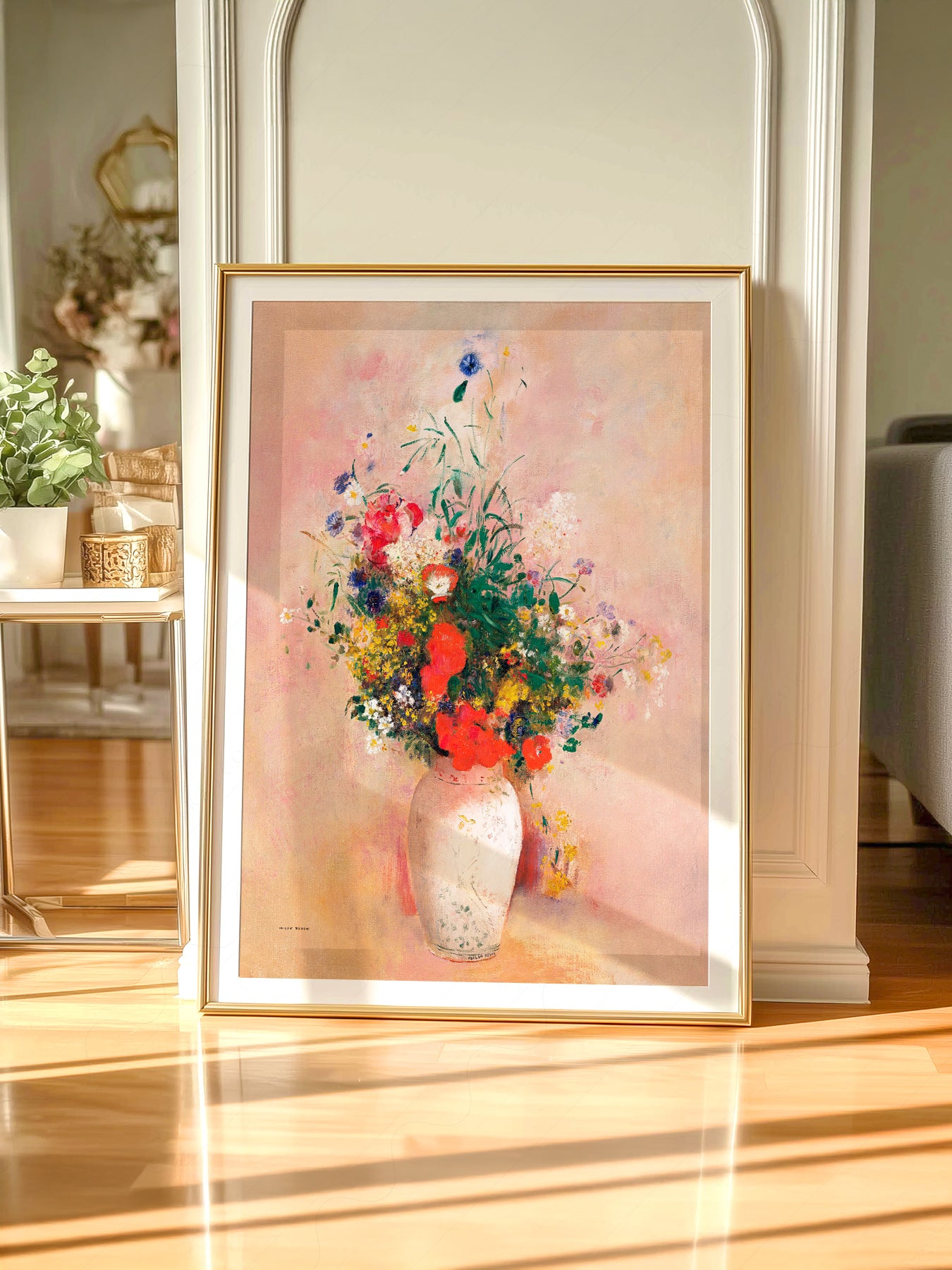 Gallery wall featuring Odilon Redon Flowers in Vase fine art print