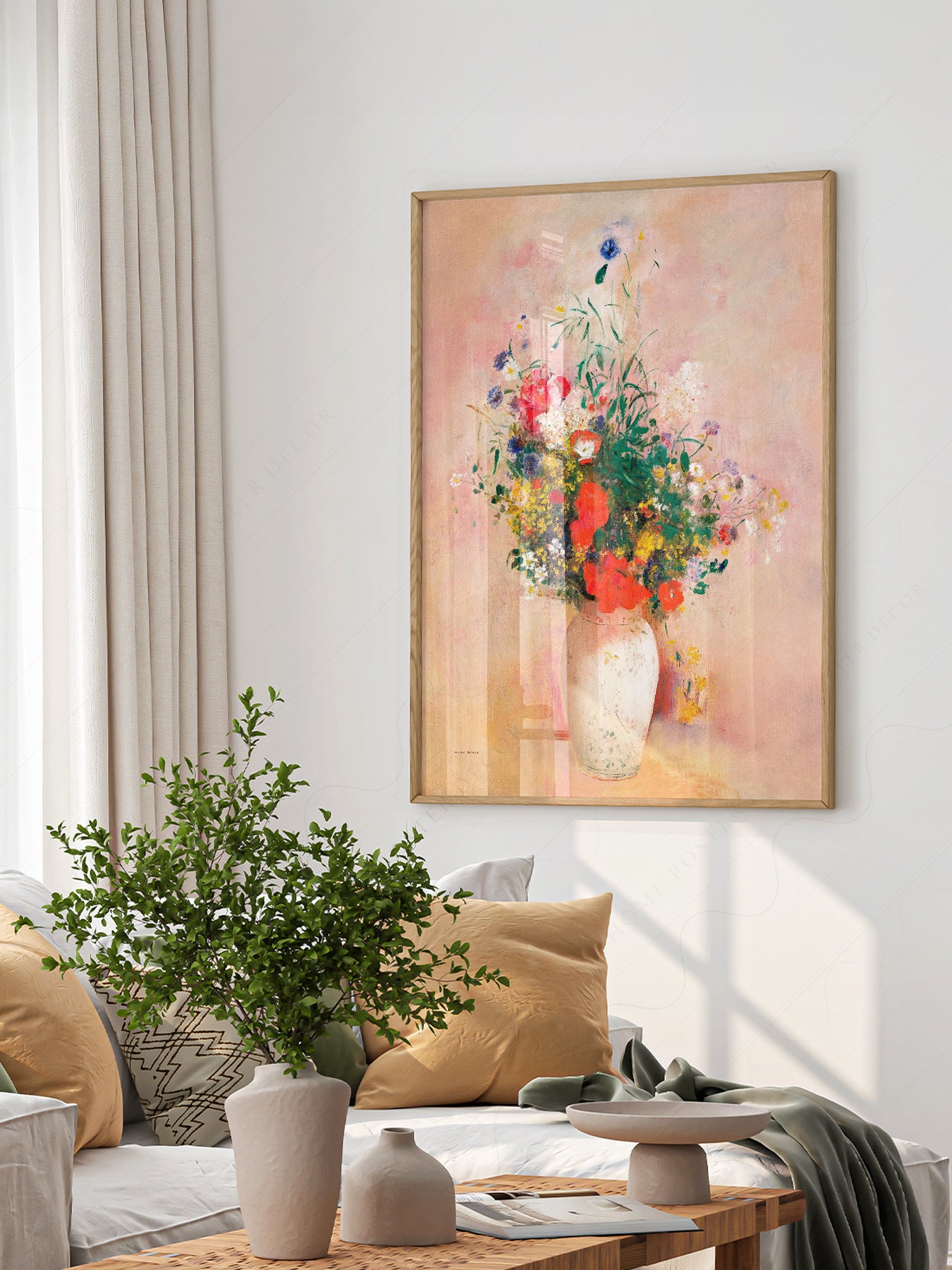 Close-up of Odilon Redon Flowers in Vase archival print on Premium Matte Paper