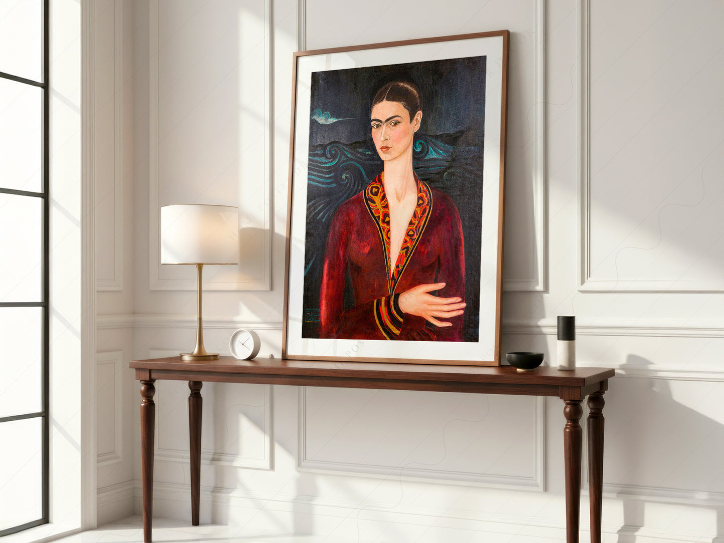 Frida Kahlo Self-Portrait in Velvet Dress Art Print – Mexican Art Poster