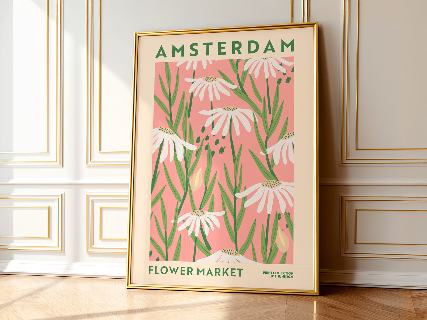 Flower Market Amsterdam, Famous City Poster, Gift Idea, Floral Wall Art