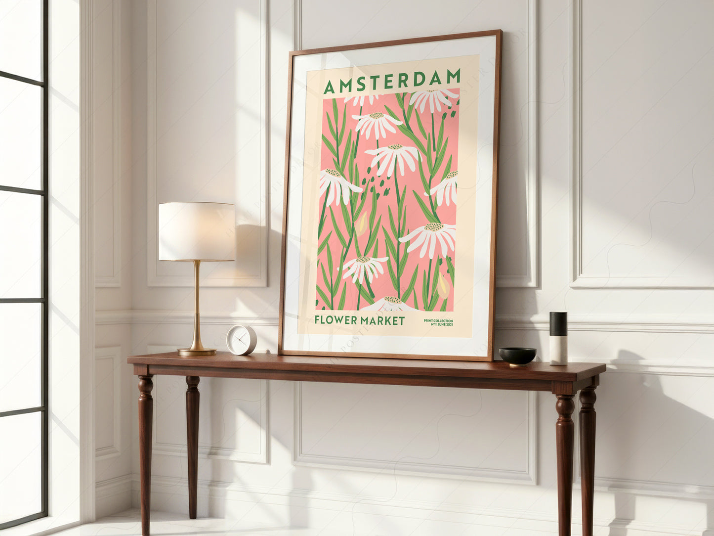 Flower Market Amsterdam, Famous City Poster, Gift Idea, Floral Wall Art