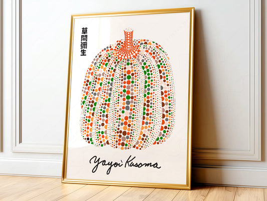 Yayoi Kusama Print, Contemporary Wall Decor, Colorful Pumpkin