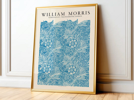 William Morris, Light Blue Marigold, Fine Art Print