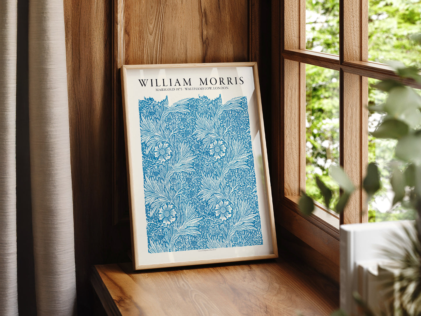 William Morris, Light Blue Marigold, Fine Art Print