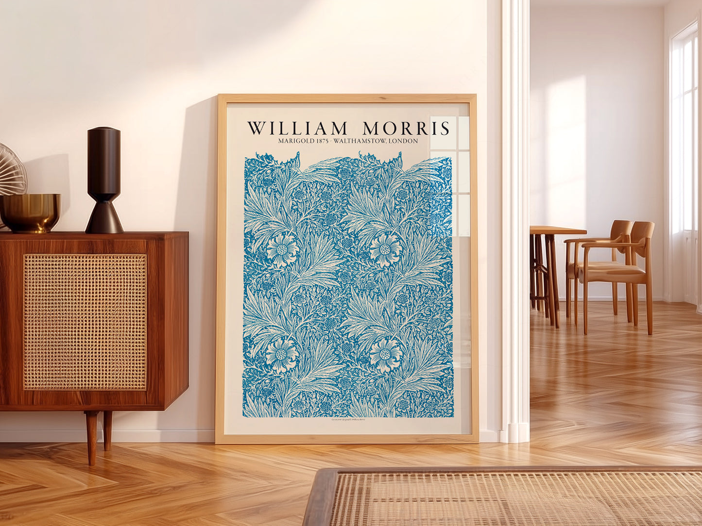 William Morris, Light Blue Marigold, Fine Art Print
