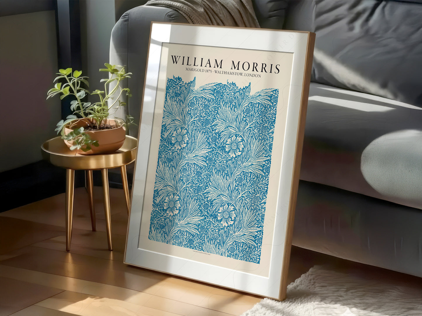 William Morris, Light Blue Marigold, Fine Art Print