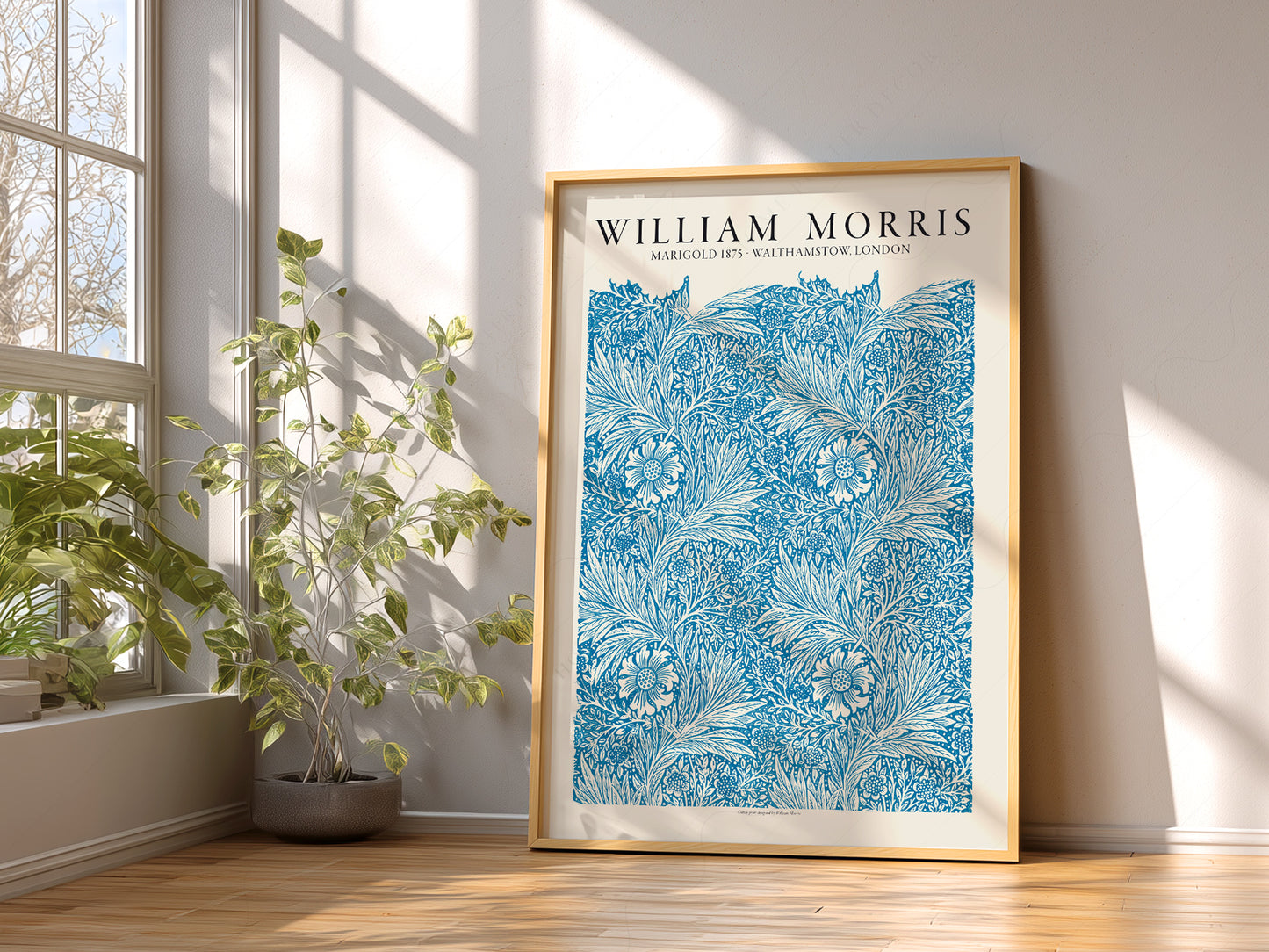 William Morris, Light Blue Marigold, Fine Art Print