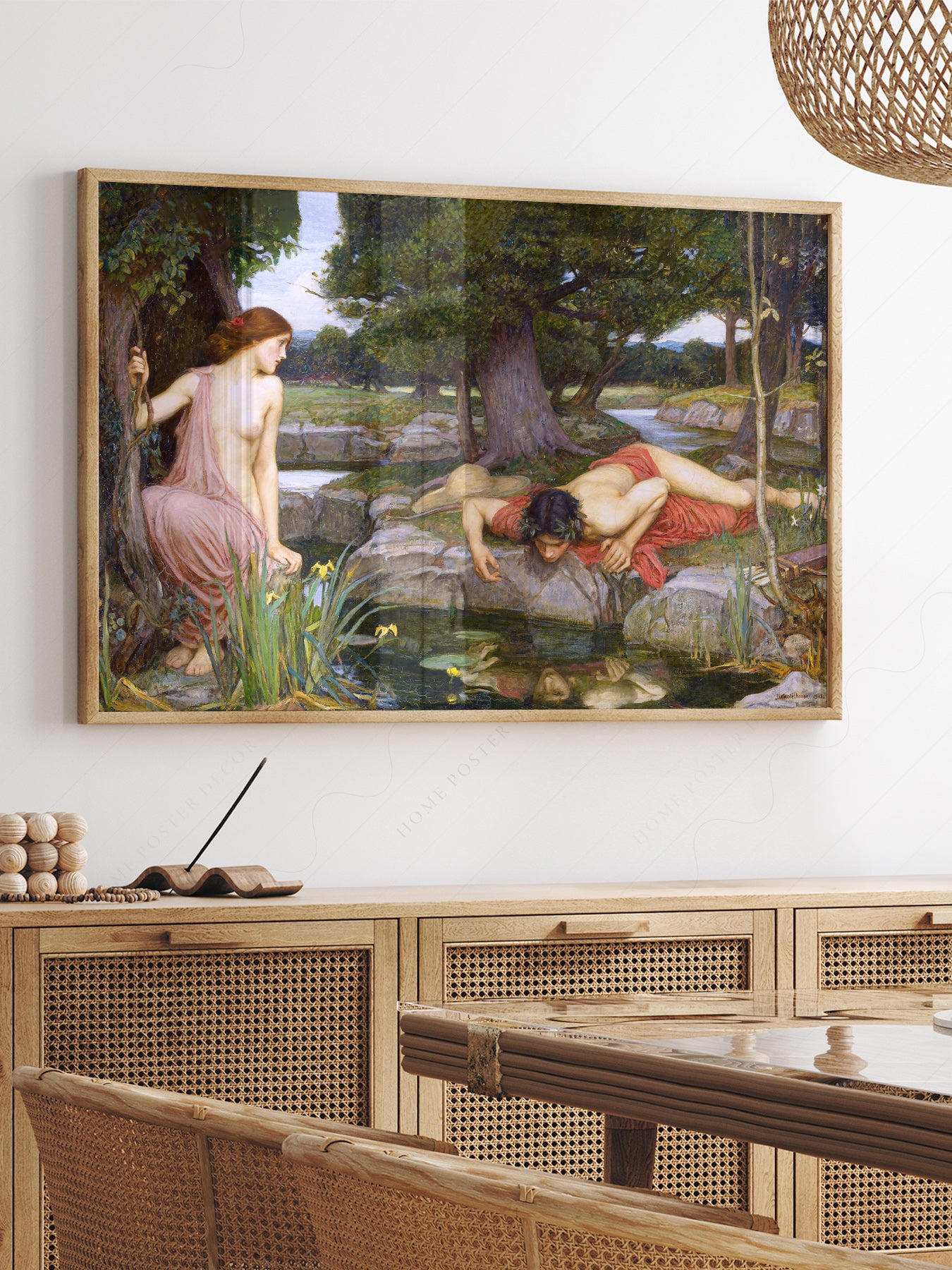 Close-up of John William Waterhouse Echo and archival print on Premium Matte Paper