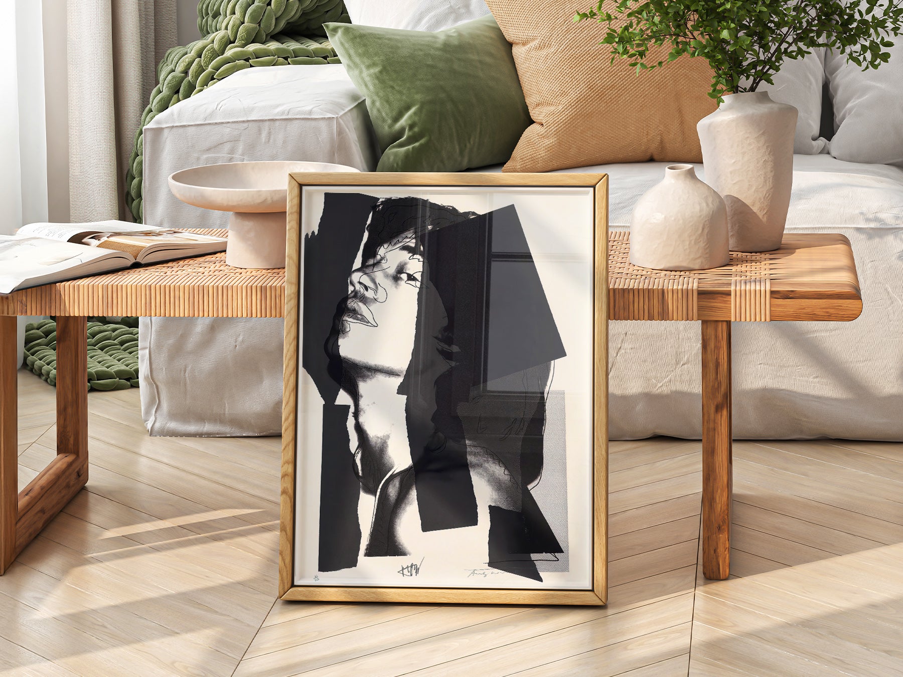 Multiple size options for Andy Warhol Mick Jagger Portrait wall art print display