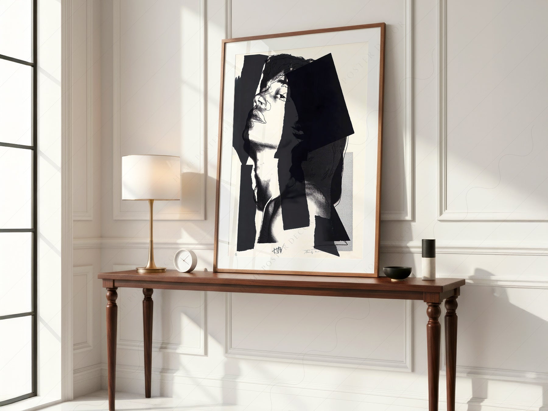 Gallery wall featuring Andy Warhol Mick Jagger Portrait fine art print