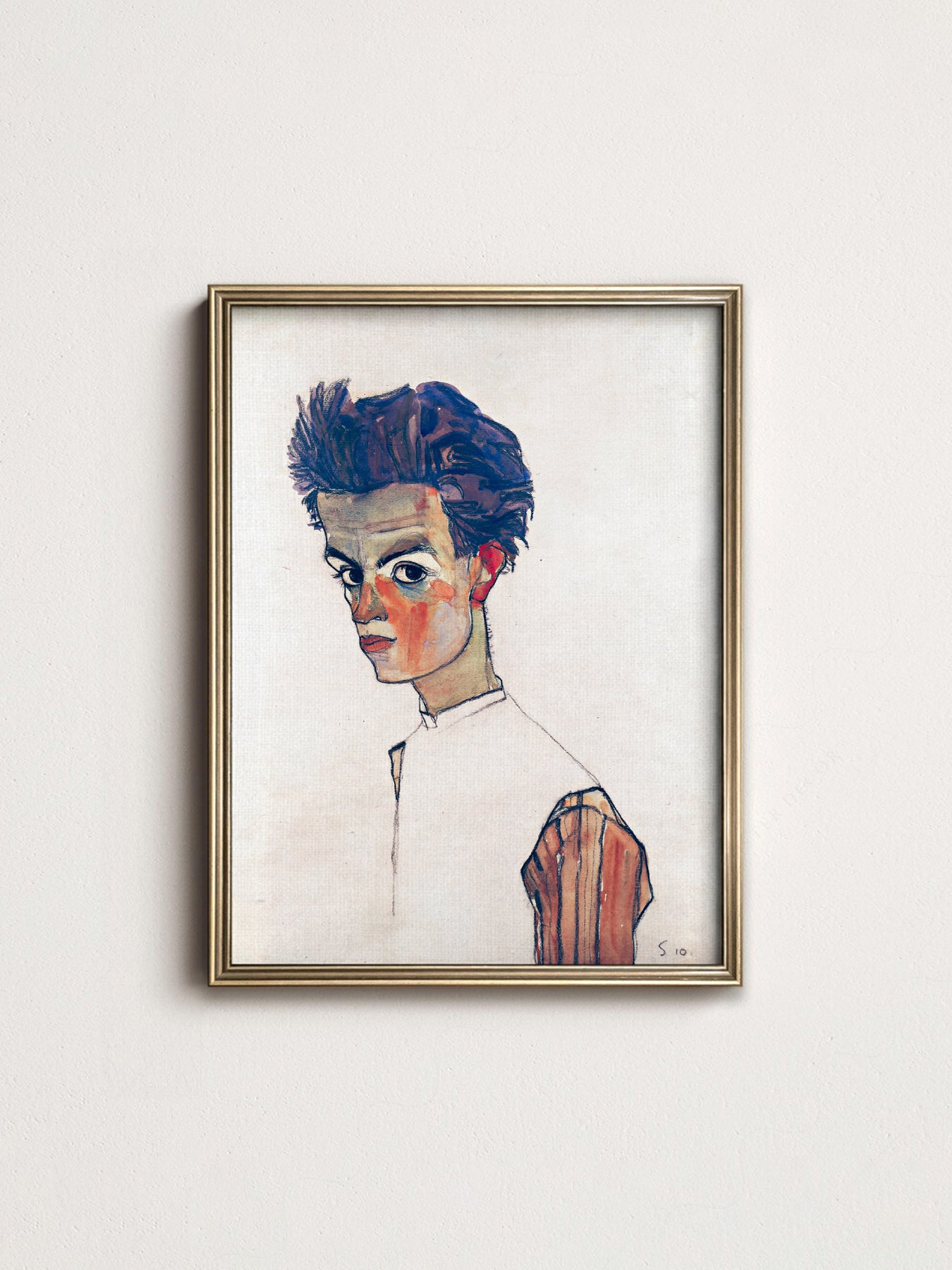 Egon Schiele Self-Portrait Art Print – Expressionist – exhibition poster wall art