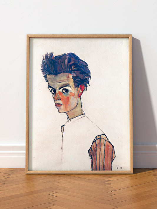 Egon Schiele Self-Portrait Art Print – Expressionist – fine art print wall decor
