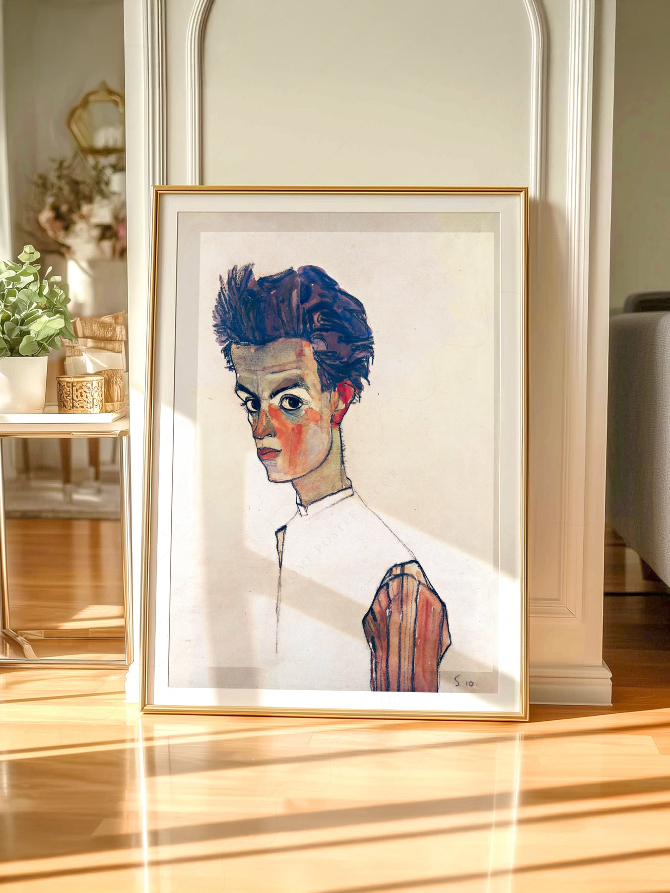 Egon Schiele Self-Portrait Art Print – Expressionist – gallery wall art poster