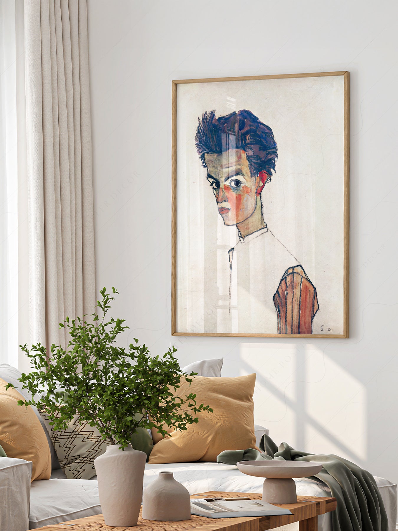 Egon Schiele Self-Portrait Art Print – Expressionist – archival paper art print