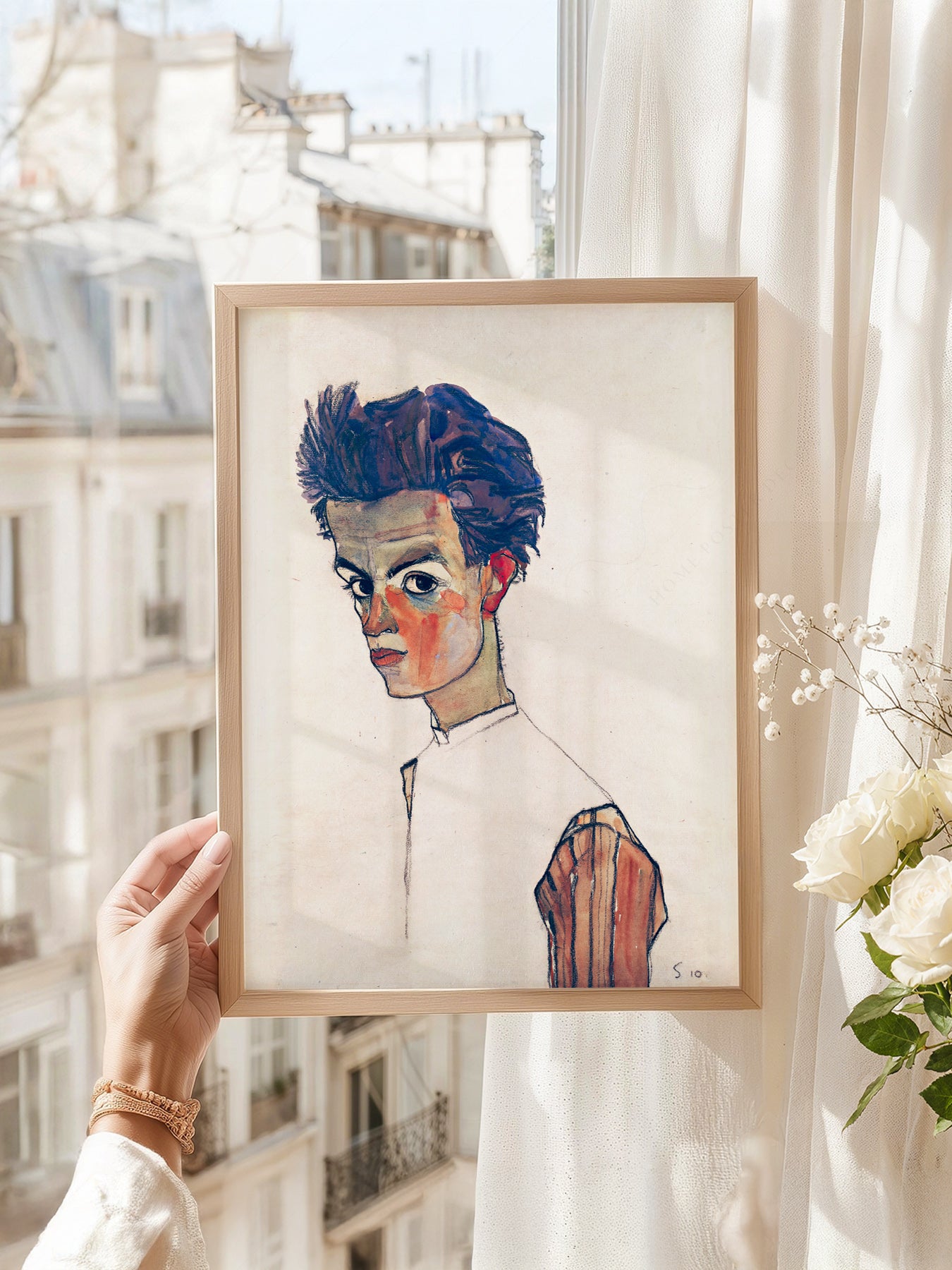 Egon Schiele Self-Portrait Art Print – Expressionist – fine art wall poster