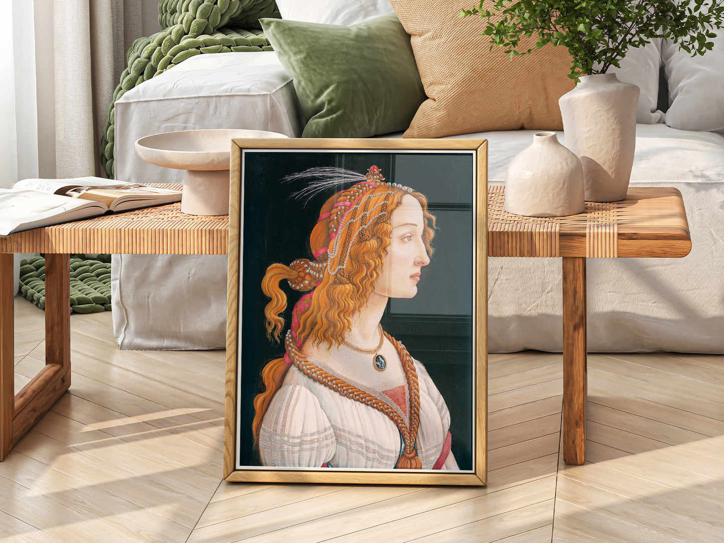 Close-up of Sandro Botticelli Simonetta Vespucci archival print on Premium Matte Paper