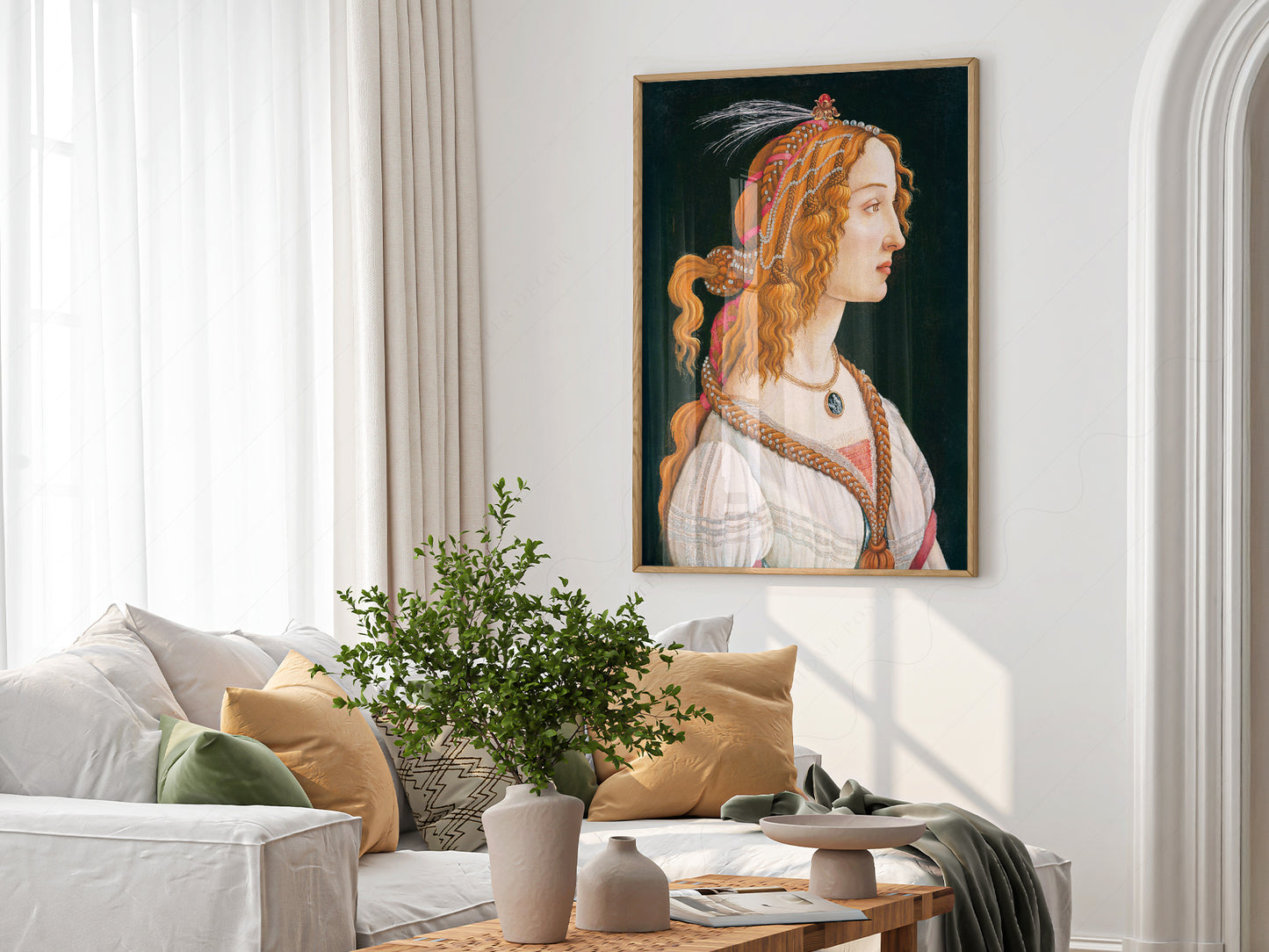 Multiple size options for Sandro Botticelli Simonetta Vespucci wall art print display