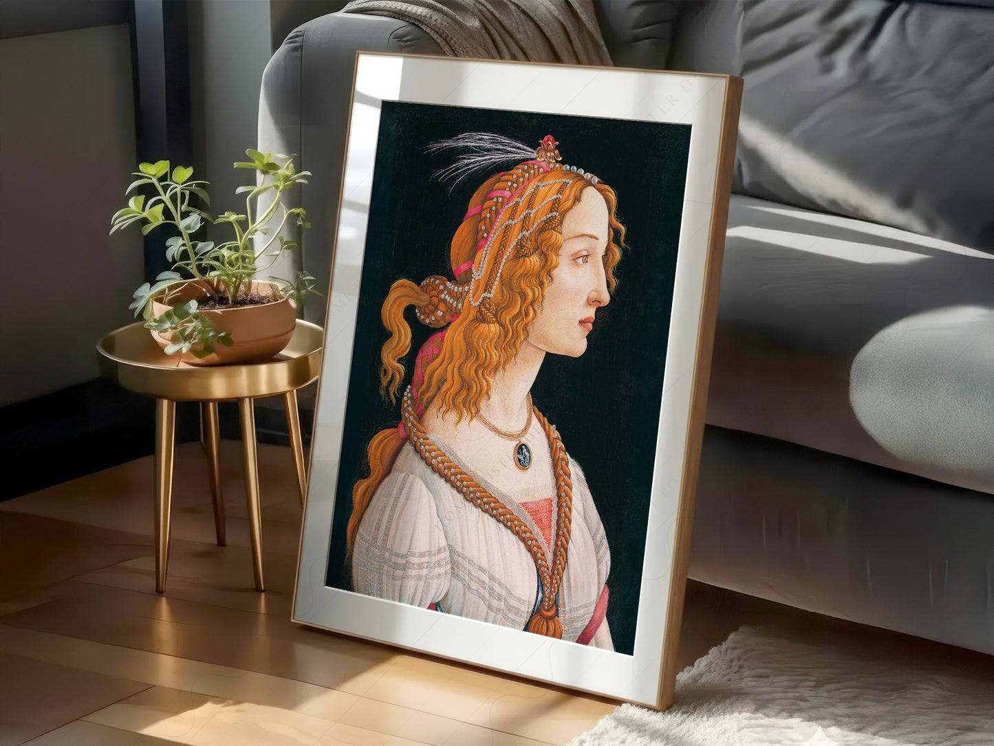 Gallery wall featuring Sandro Botticelli Simonetta Vespucci fine art print