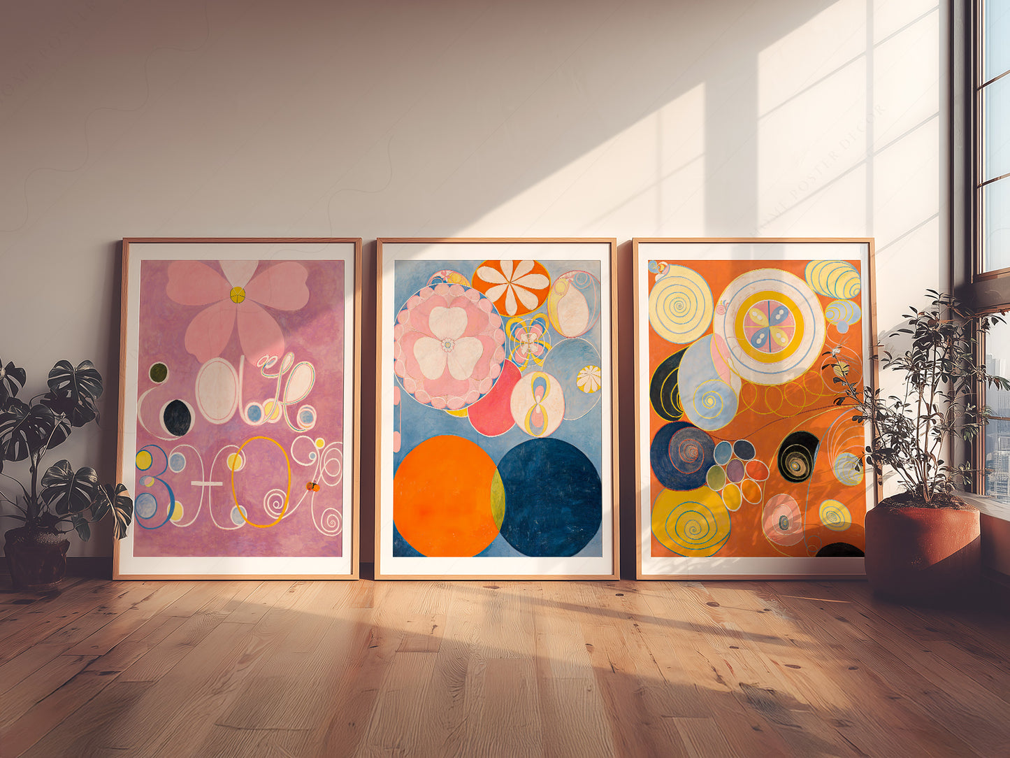 Hilma af Klint The Ten Largest Print in a light-filled Japandi-inspired living space