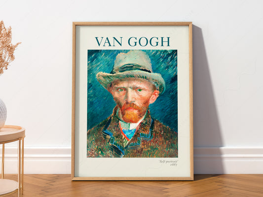 Van Gogh Wall Art, Self-Portrait with Hat Poster